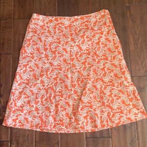 EDDIE BAUER SKIRT in orange and white size 10